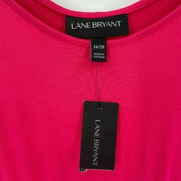 Lane Bryant Split Sleeve Midi Dress Pink Size 26/28 NWT - Picture 4 of 11